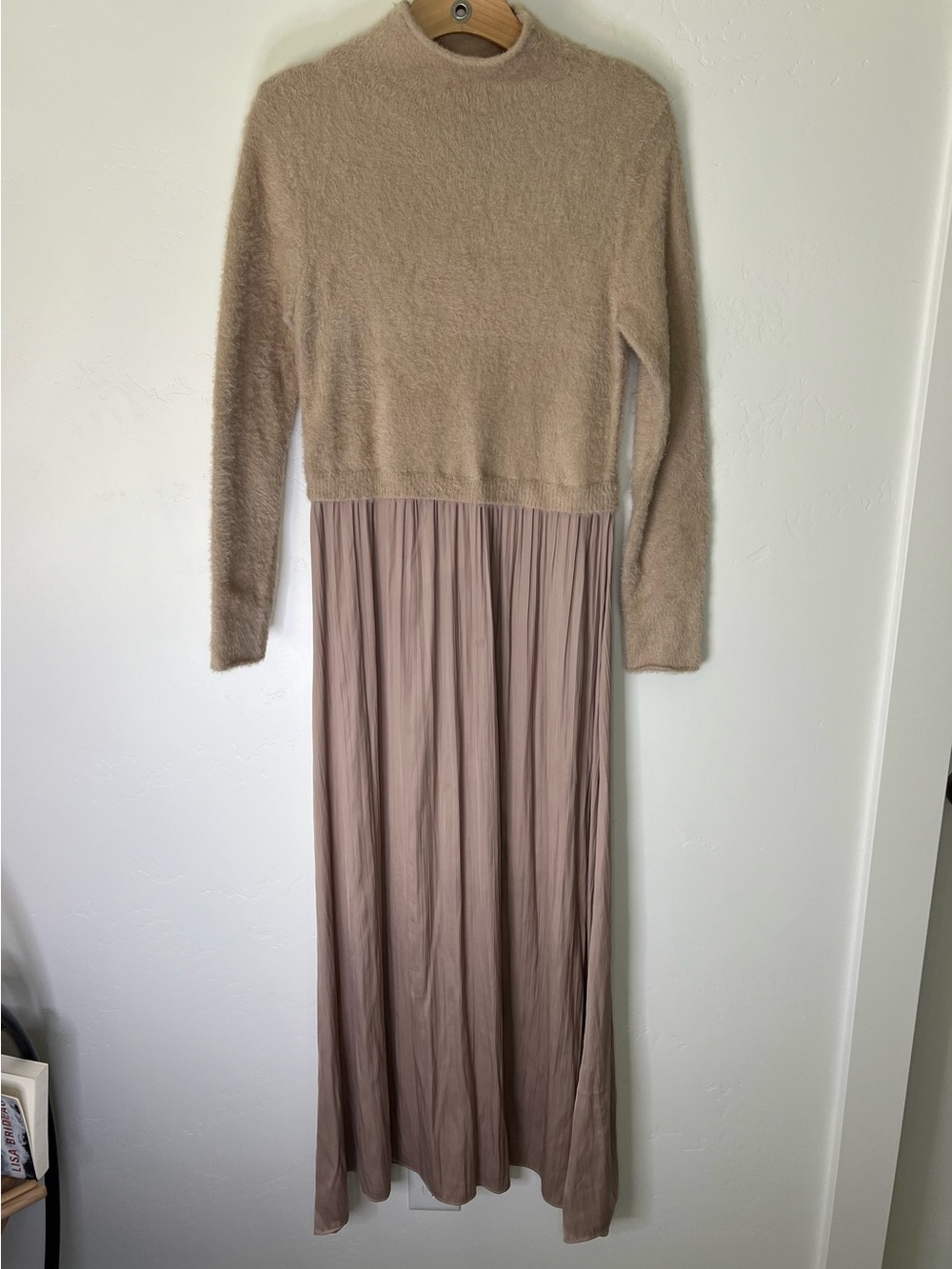 Anthropologie Thea Long-Sleeve Eyelash Twofer Sweater Dress